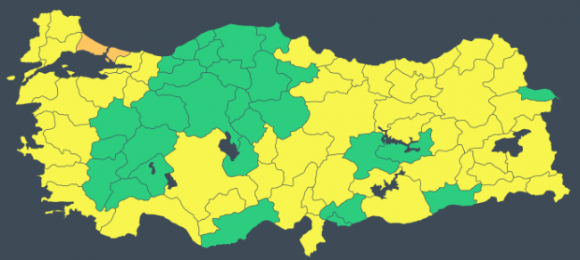 52 il için 'sarı ve 'turuncu' uyarı: Kar, sağanak ve fırtınaya dikkat